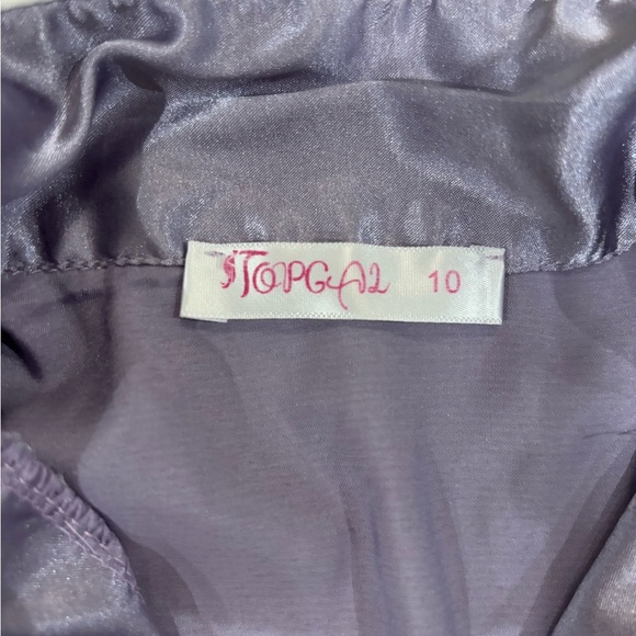 Top Gal size 10 Pajamas for Girls — Lavender with Cat Detail on the pocket. - Picture 2 of 2